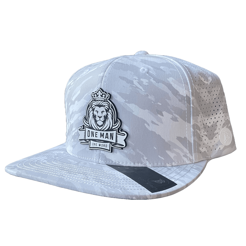 Elite Arctic Camo w/lion logo Flat Bill